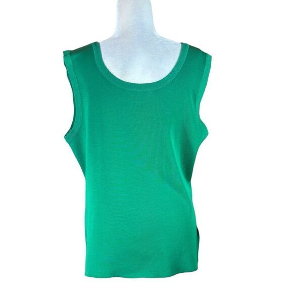 Misook Scoop Neck Sleeveless Green Top Size 0X - Picture 3 of 11